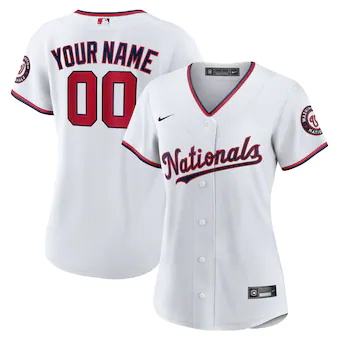 womens nike white washington nationals replica custom jerse